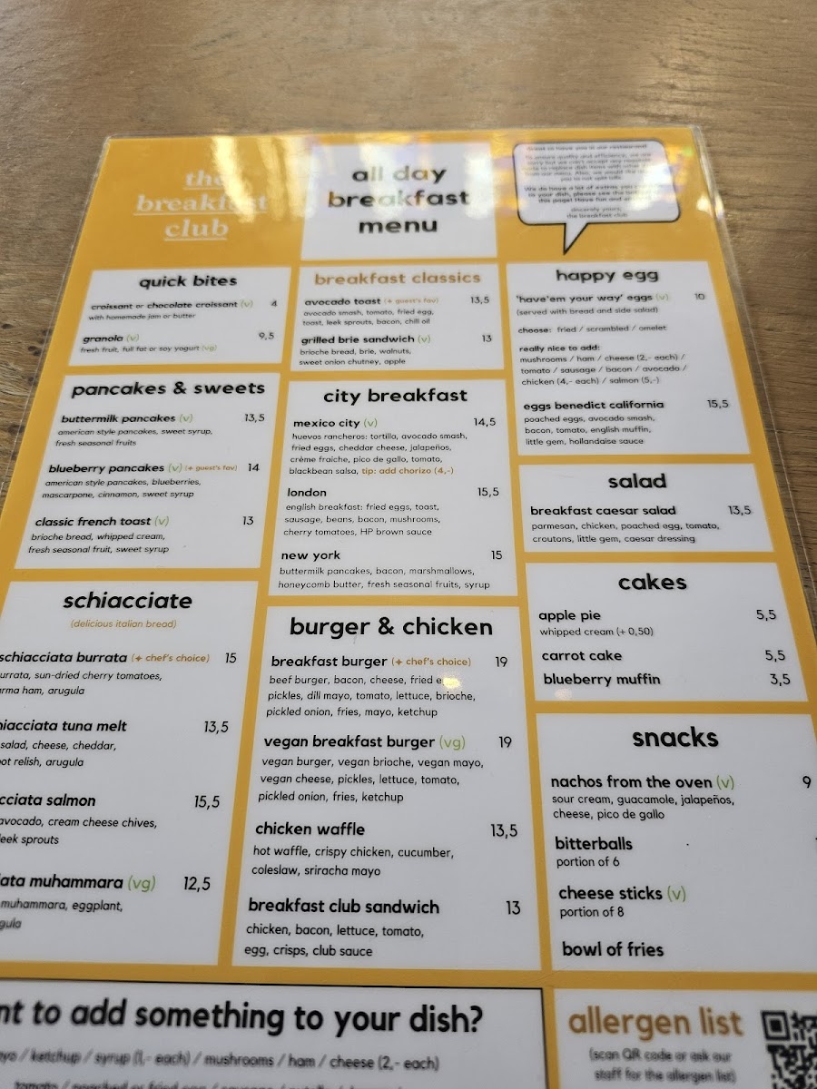 Menu The Breakfast Club-9