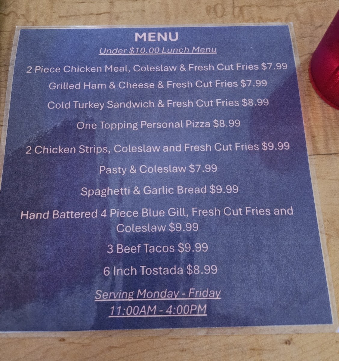 Menu The Brick-8