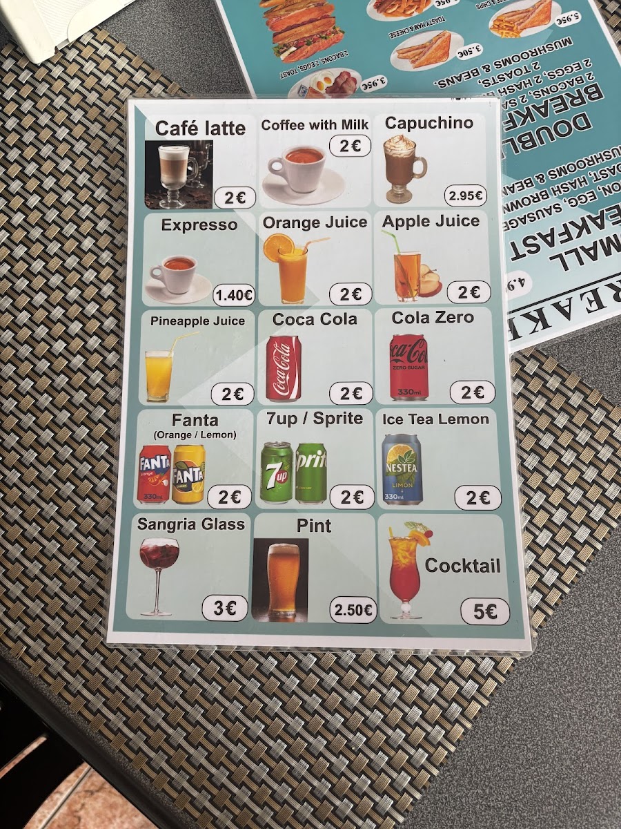Menu The Britannia Bar-1