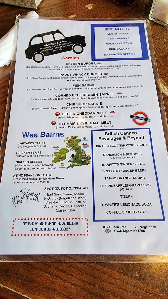 Menu The British Chip Shop-1