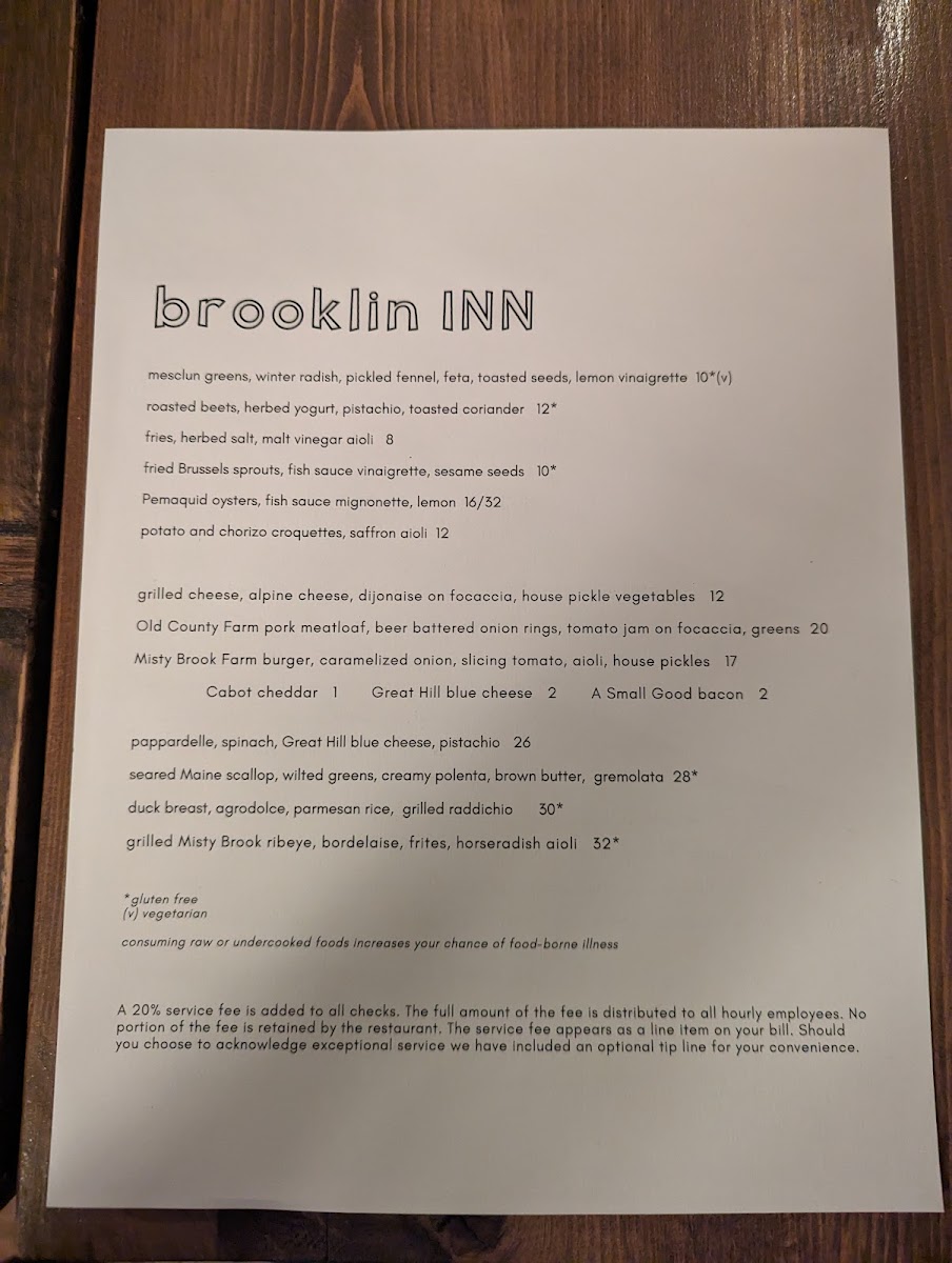 Menu The Brooklin Inn-3