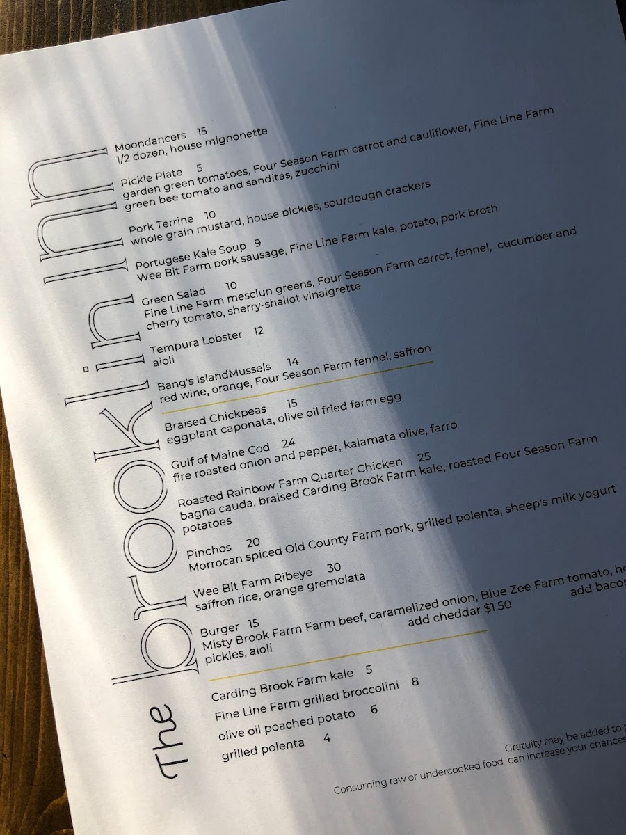 Menu The Brooklin Inn-5