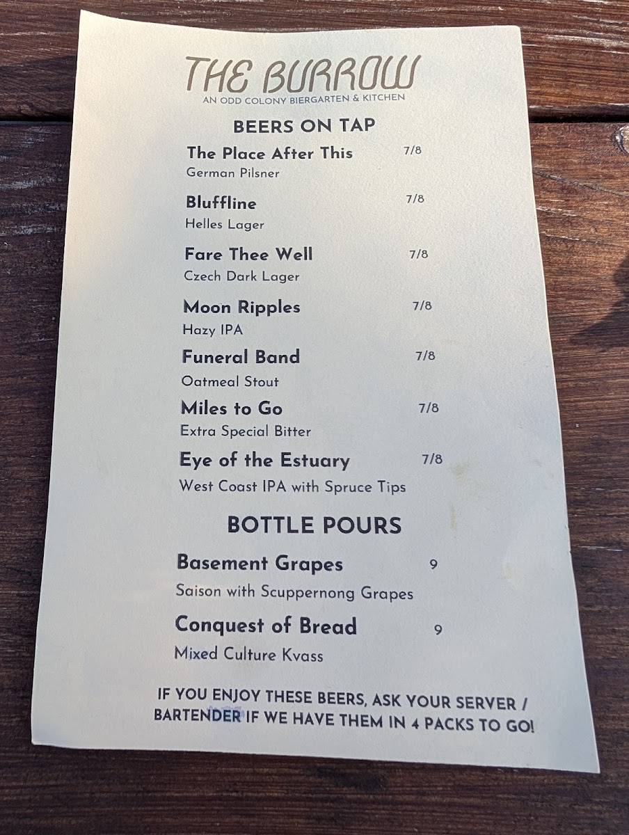 Menu The Burrow-9