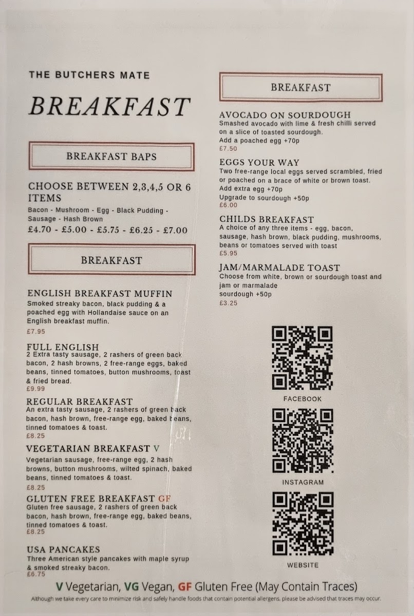 Menu The Butchers Mate-1