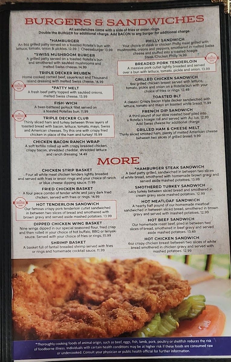 Menu The Cabin Bar & Grill-1