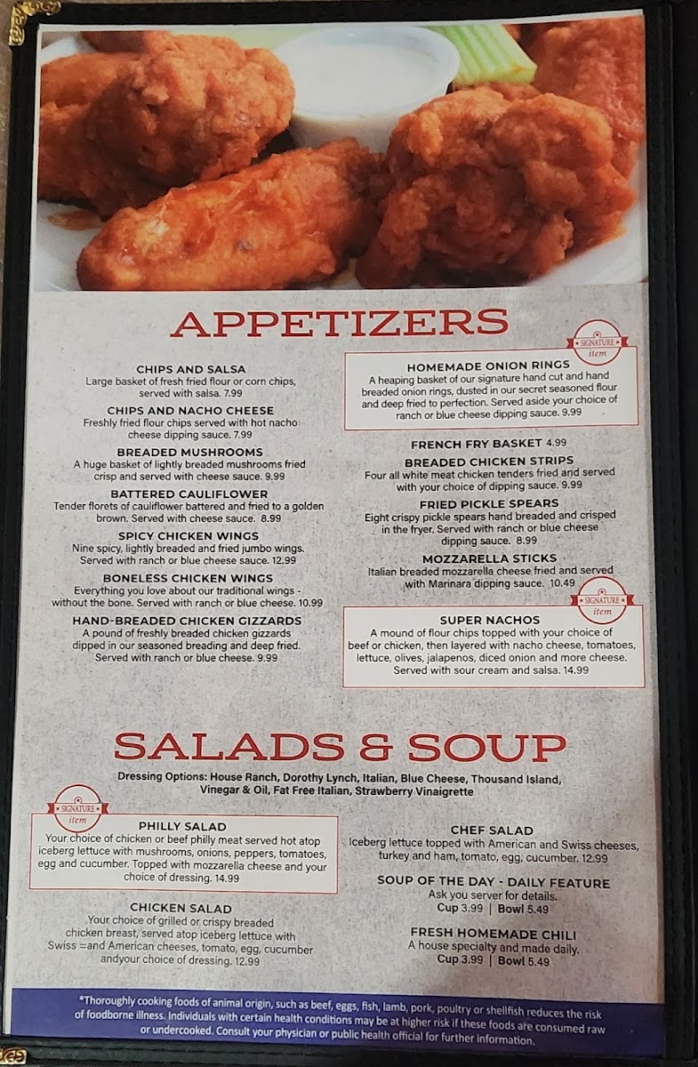 Menu The Cabin Bar & Grill-2