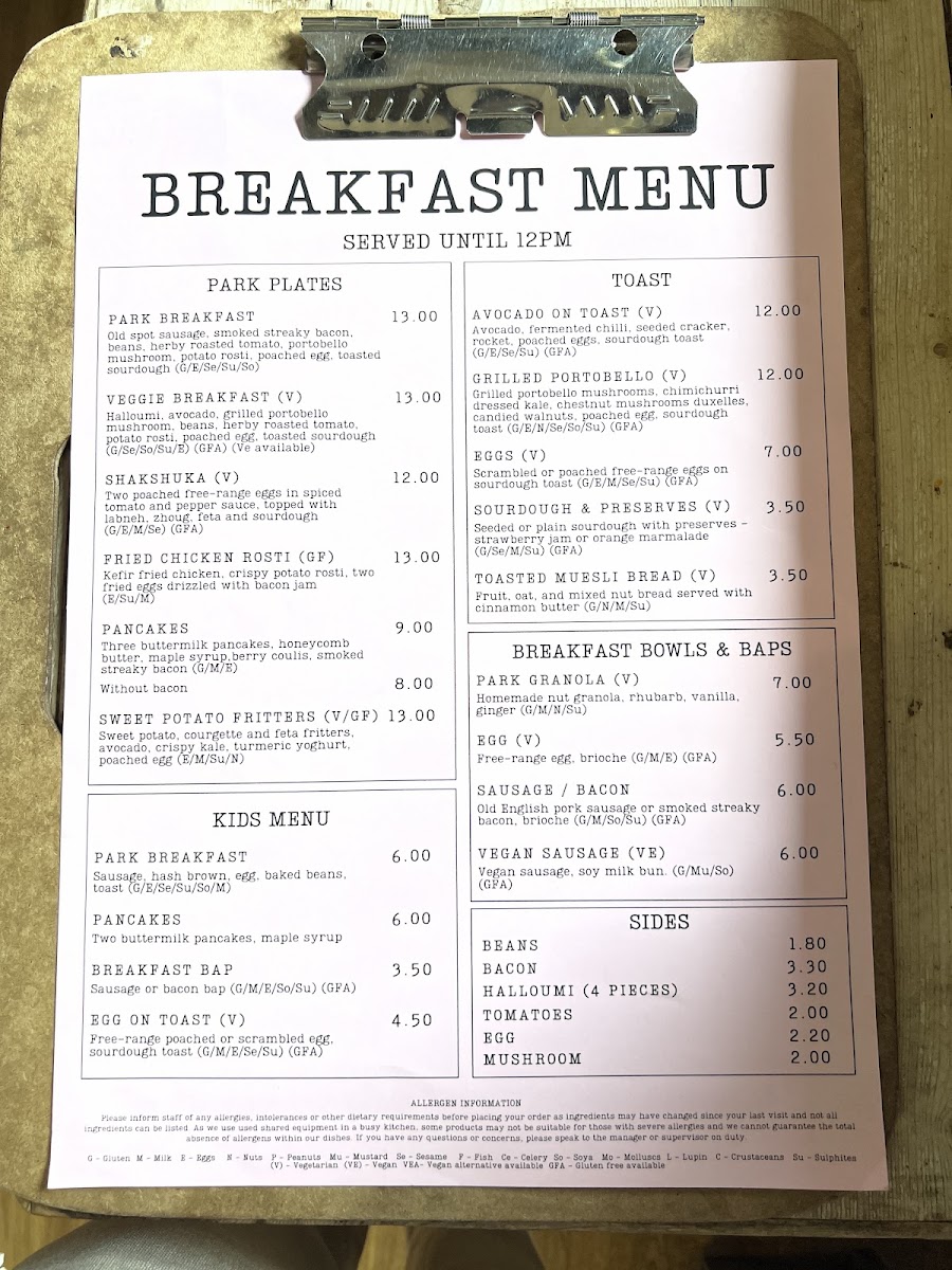 Menu The Cafe In The Park-3