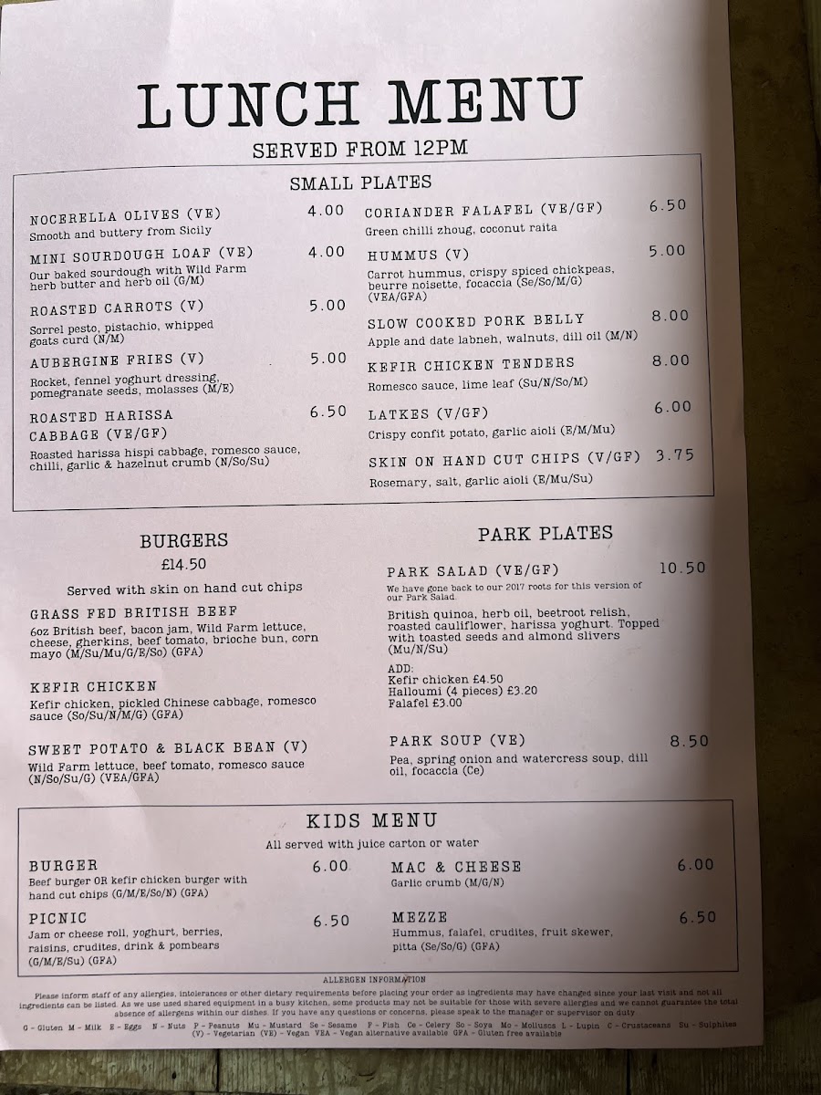 Menu The Cafe In The Park-4