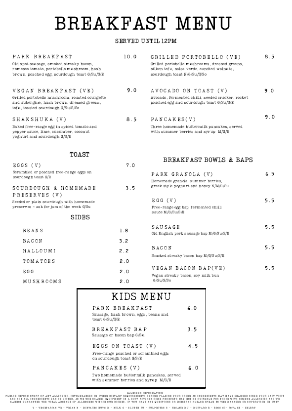 Menu The Cafe In The Park-8
