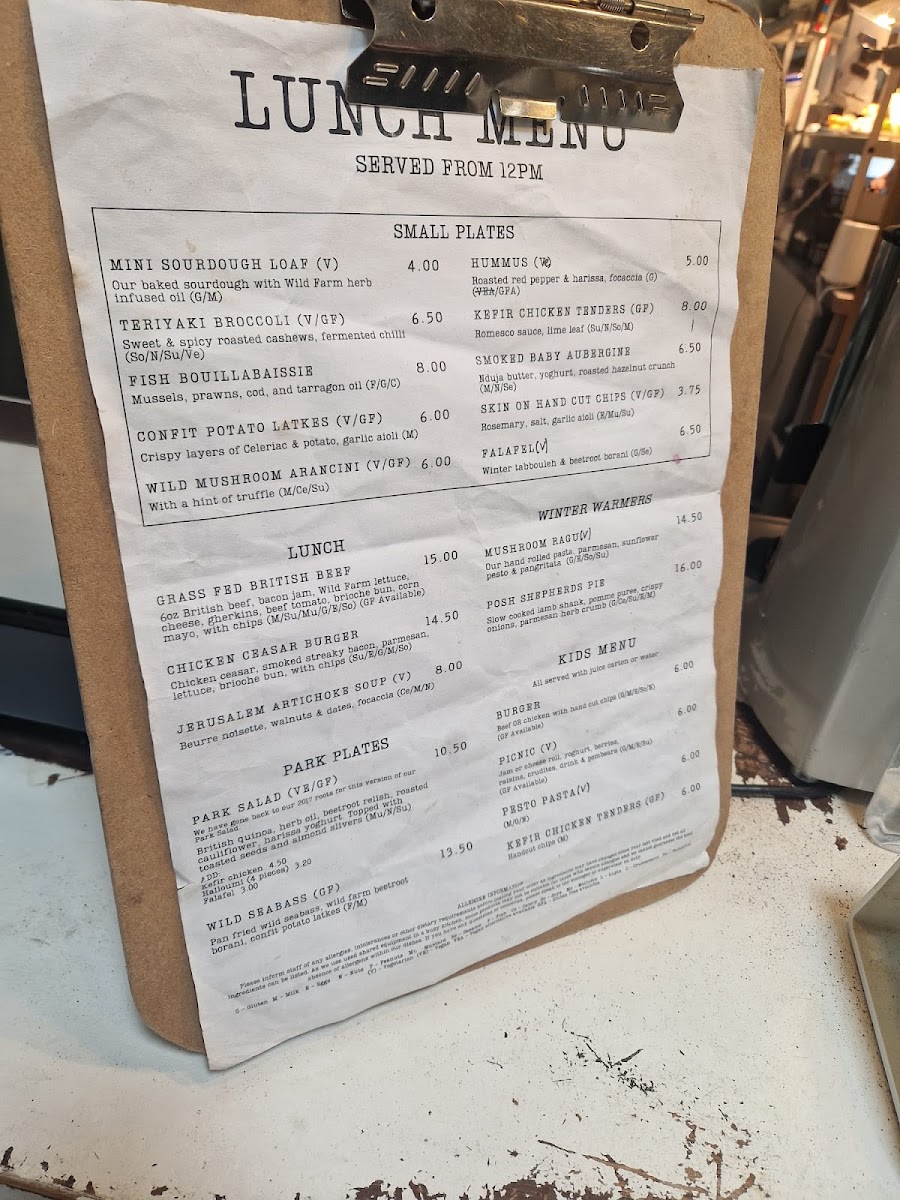 Menu The Cafe In The Park-9