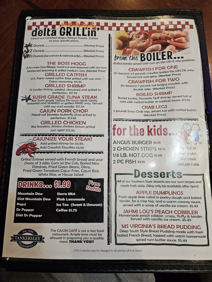 Menu The Cajun Cafe Delta Crawfish-4