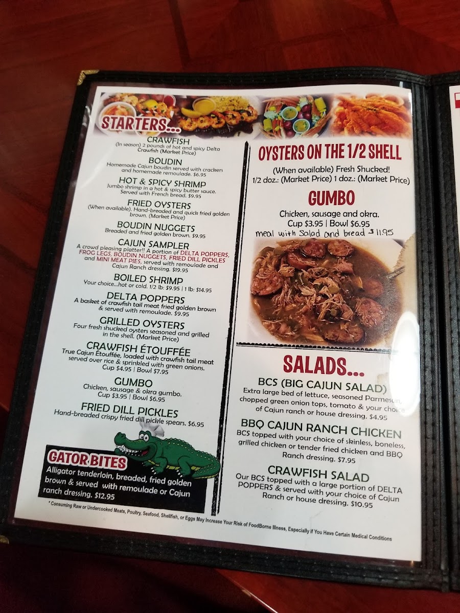 Menu The Cajun Cafe Delta Crawfish-9