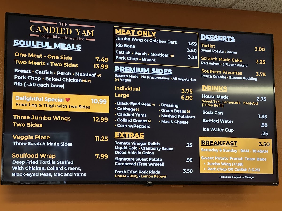 Menu The Candied Yam Delightful Southern Cuisine (44Th Street)-2