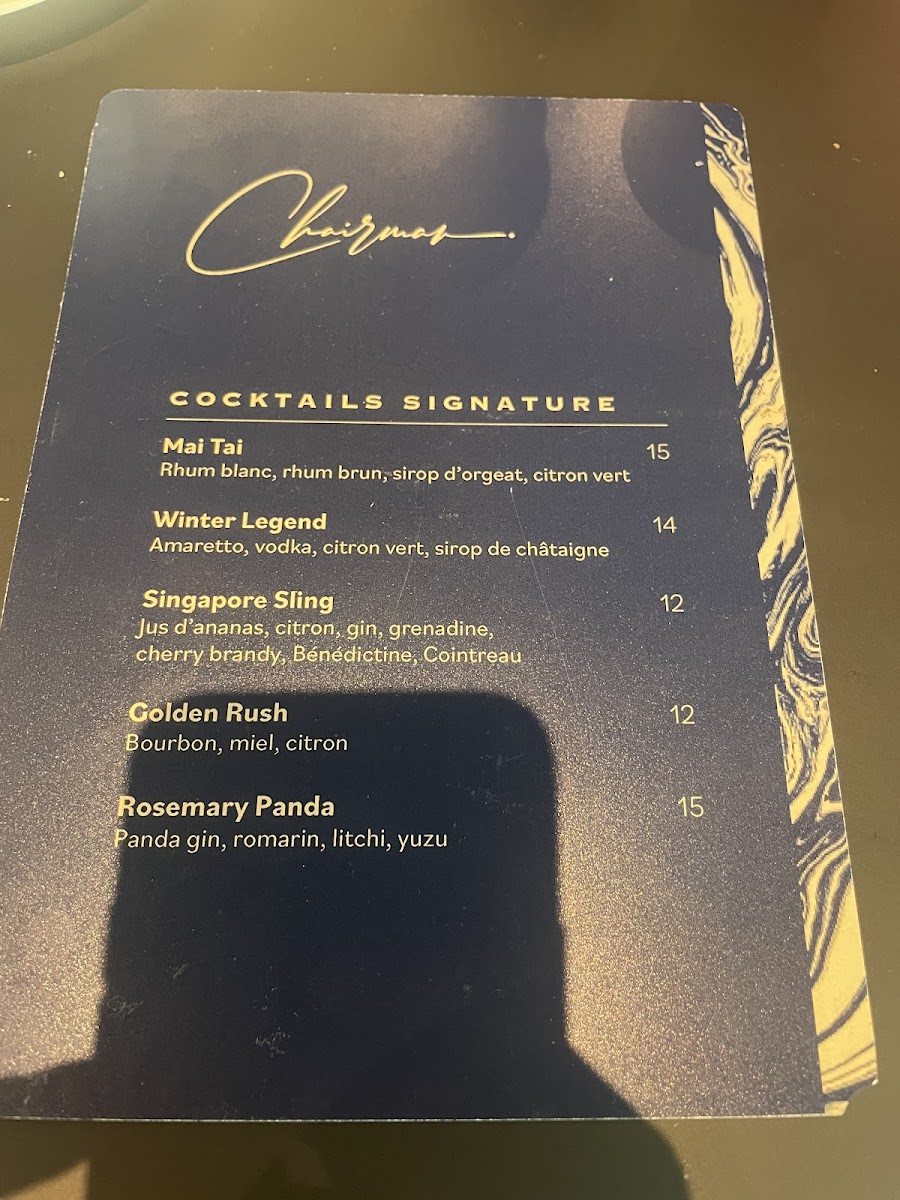 Menu The Chairman-8