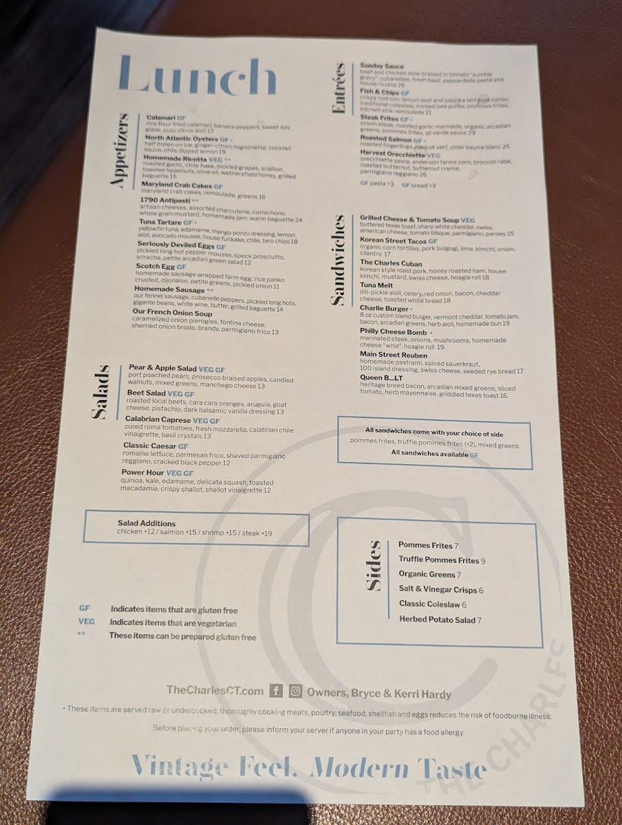 Menu The Charles-1