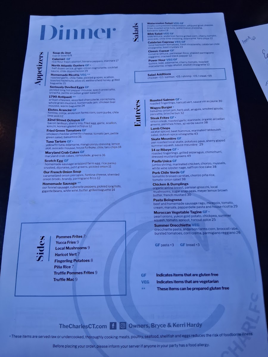 Menu The Charles-10