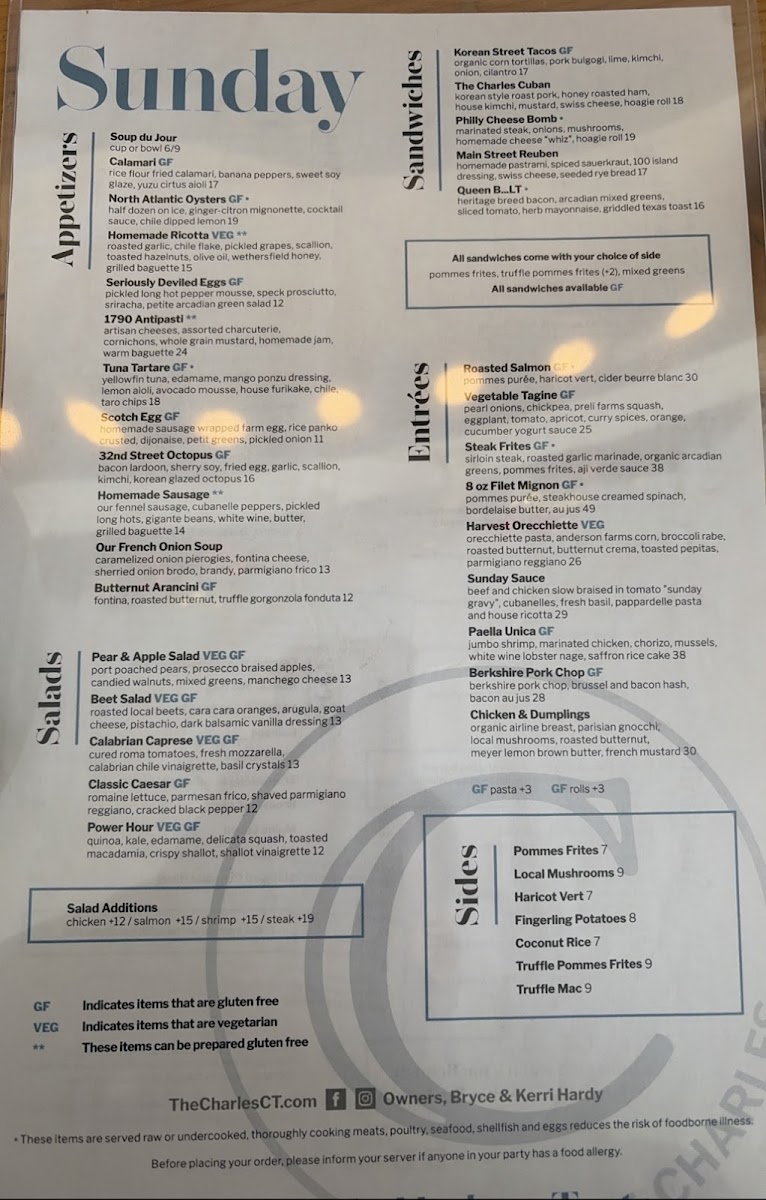 Menu The Charles-4
