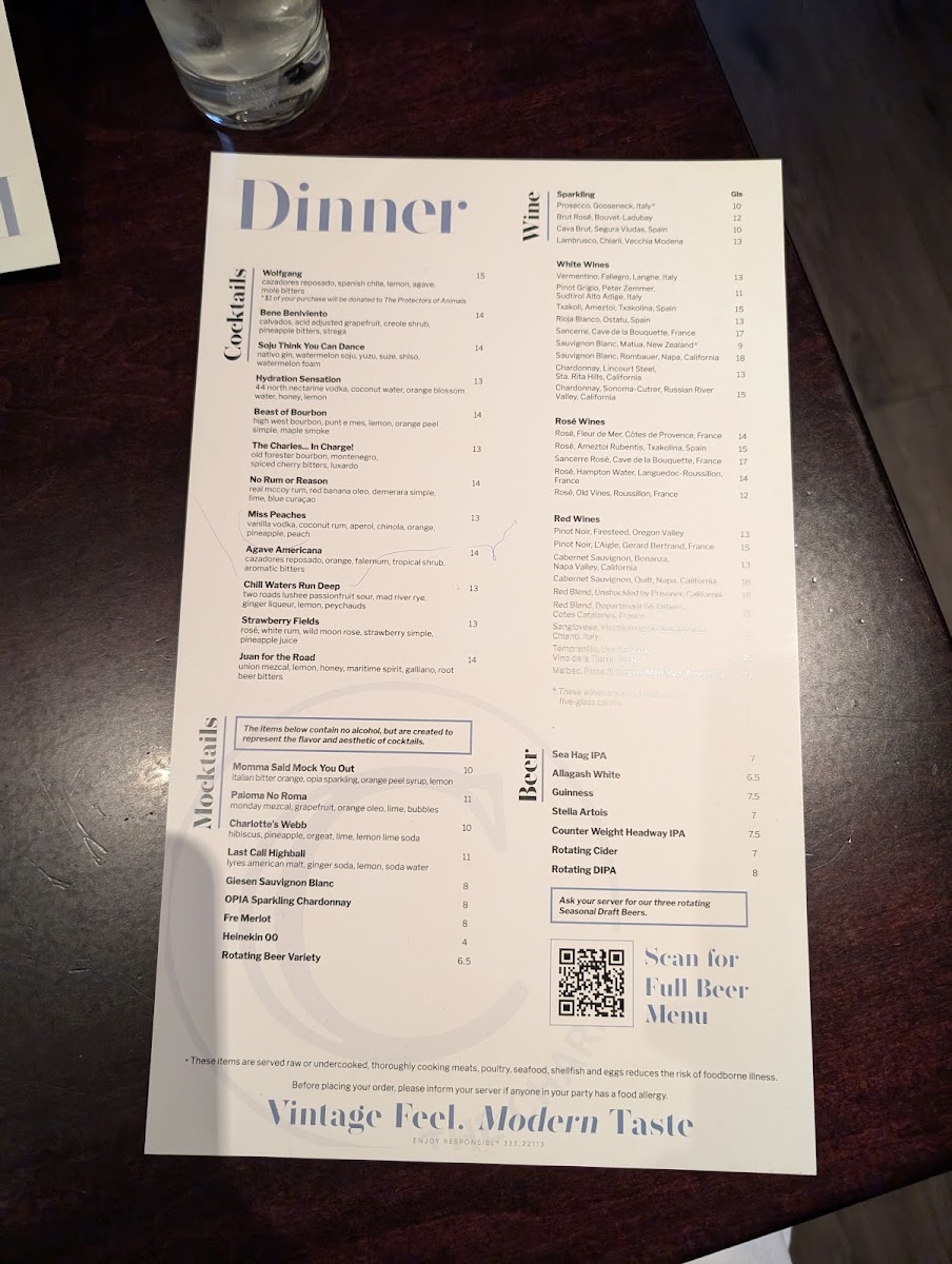 Menu The Charles-8