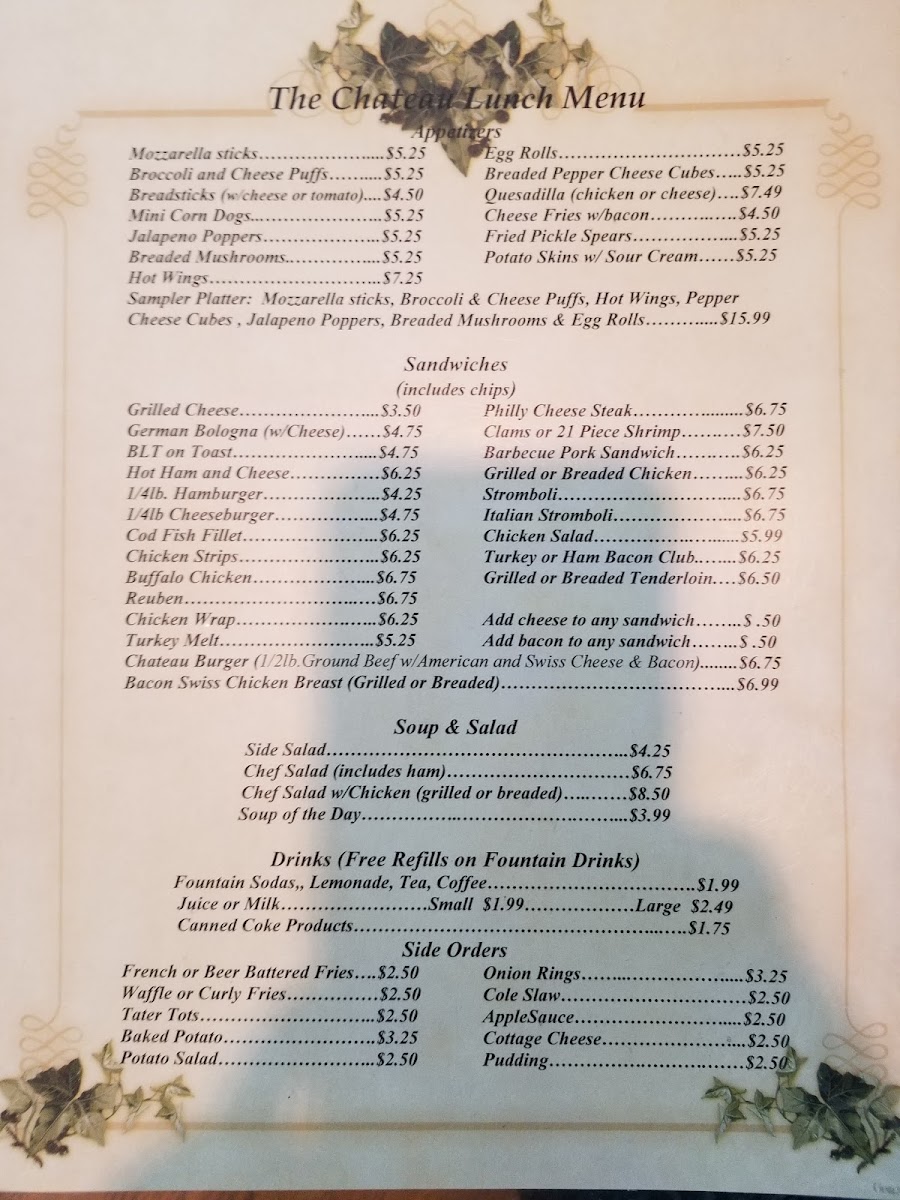 Menu The Chateau-1