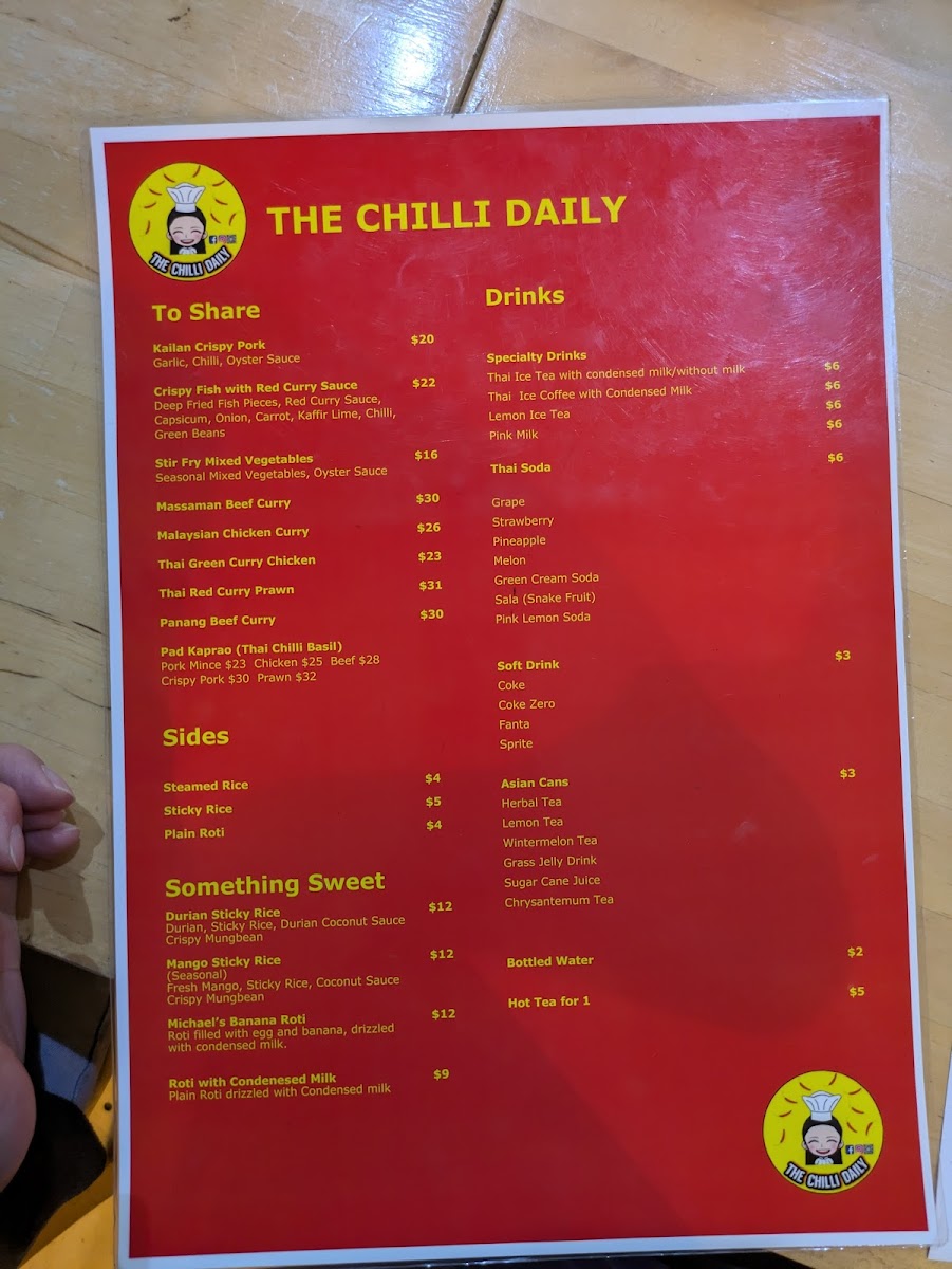 Menu The Chilli Daily-5