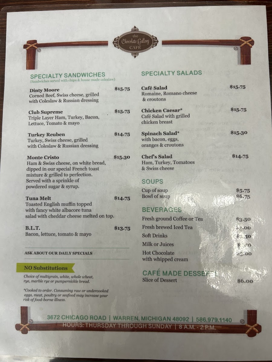 Menu The Chocolate Gallery Cafe-5