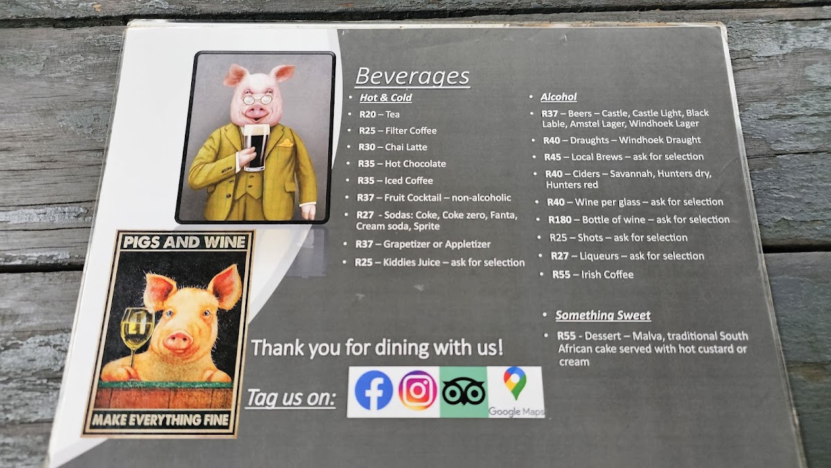 Menu The Chubby Pig (Eatery, Gift Shop & Accommodation)-7