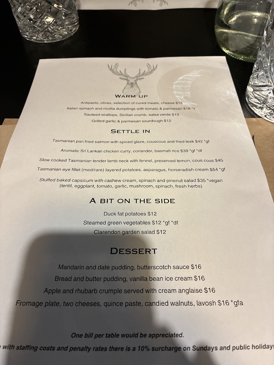 Menu The Clarendon Arms-1