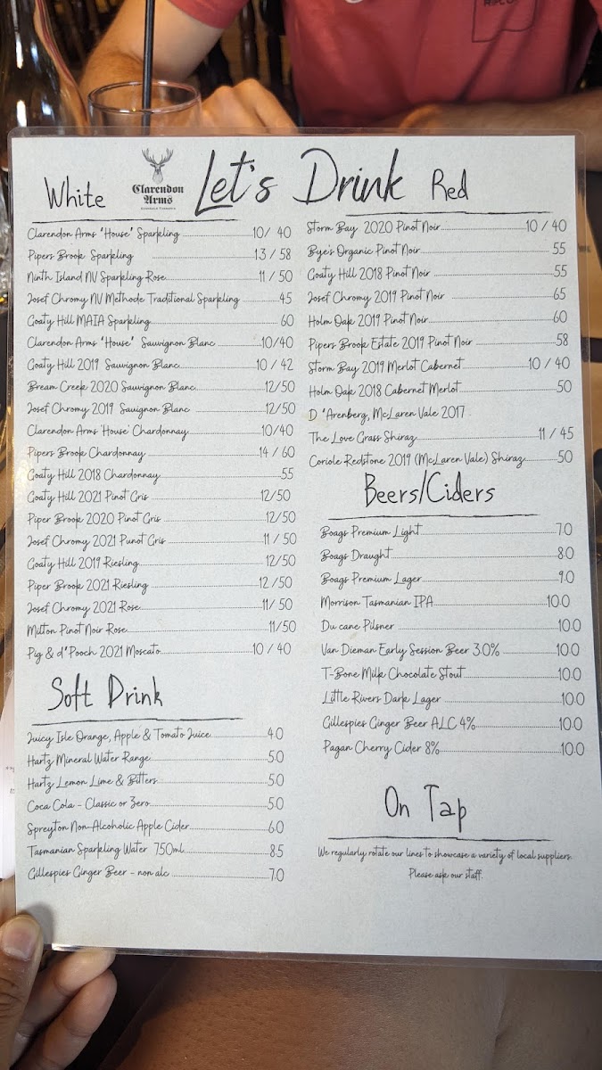 Menu The Clarendon Arms-2