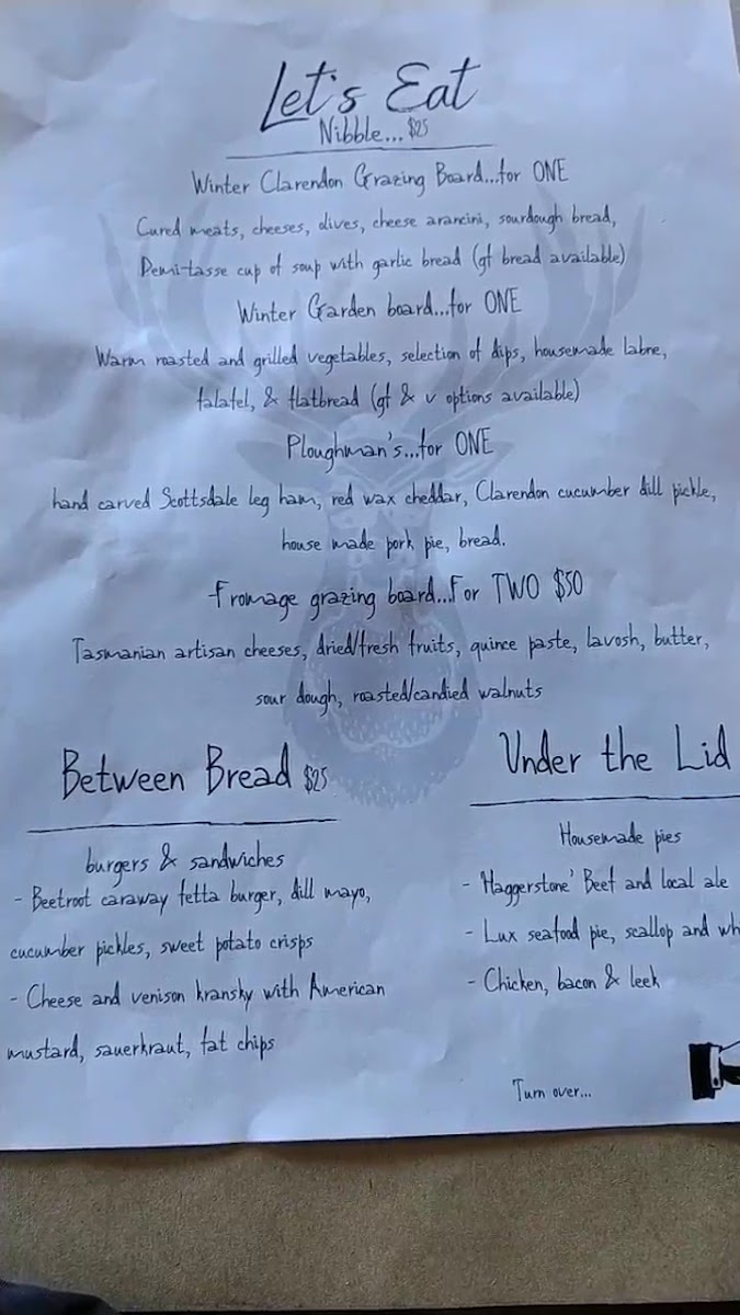 Menu The Clarendon Arms-3