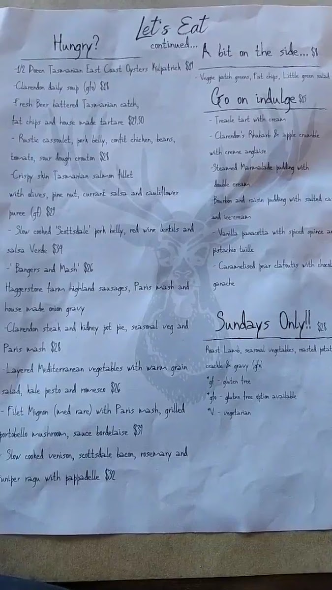 Menu The Clarendon Arms-5