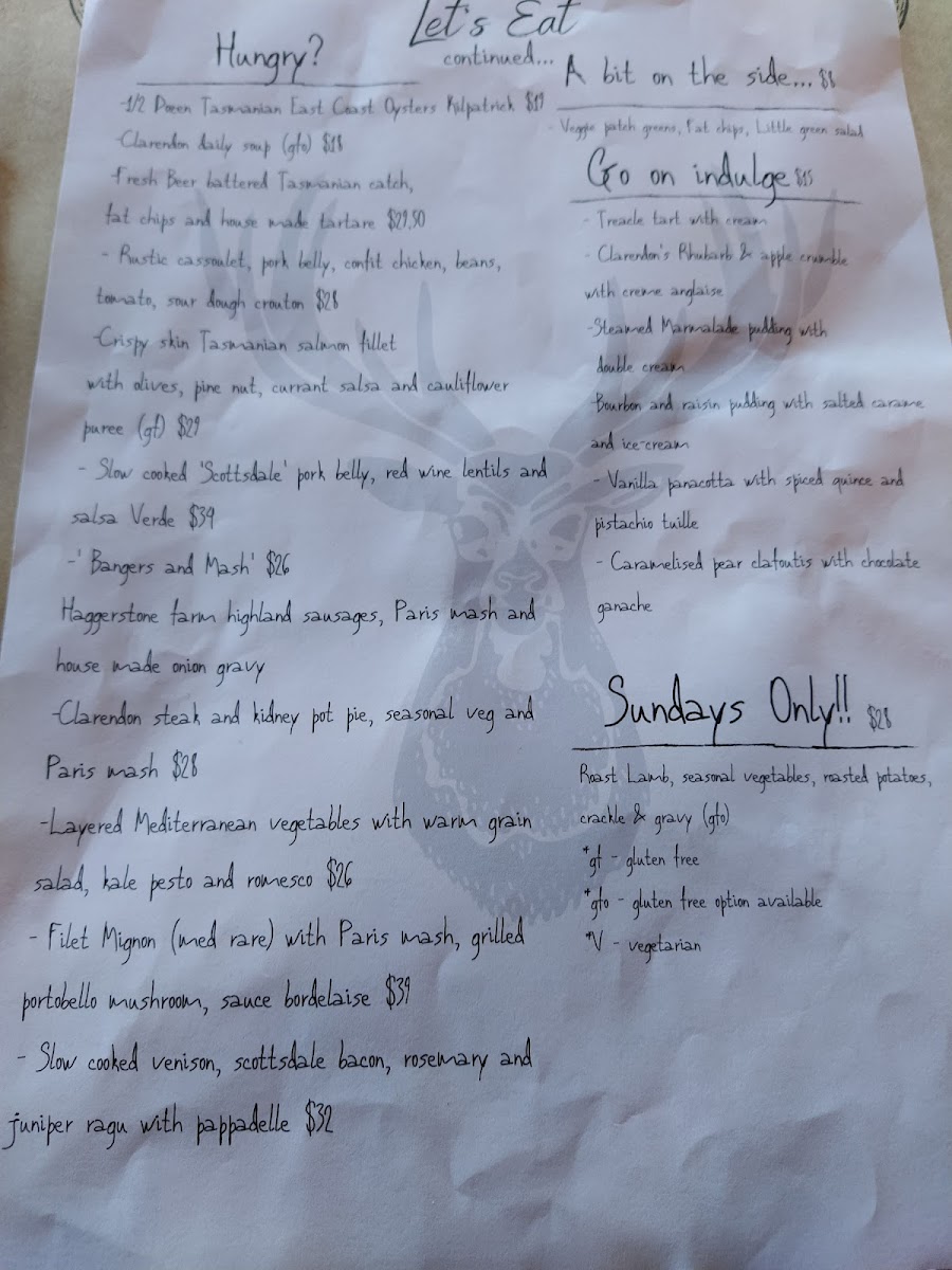 Menu The Clarendon Arms-8
