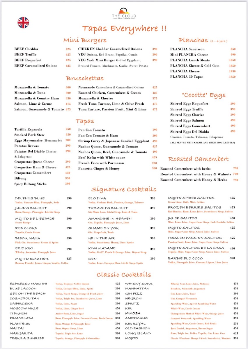 Menu The Cloud - Rooftop & Lounge Bar-2