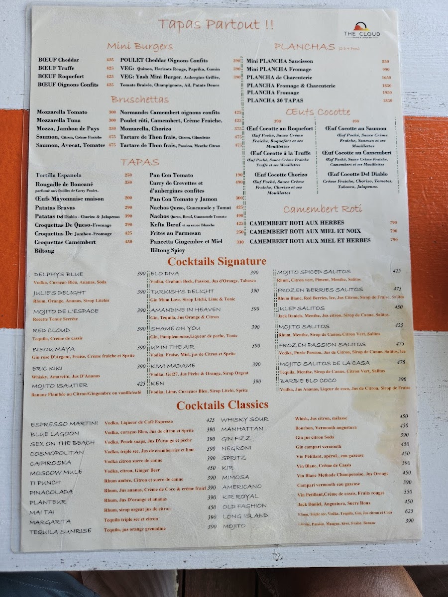 Menu The Cloud - Rooftop & Lounge Bar-9