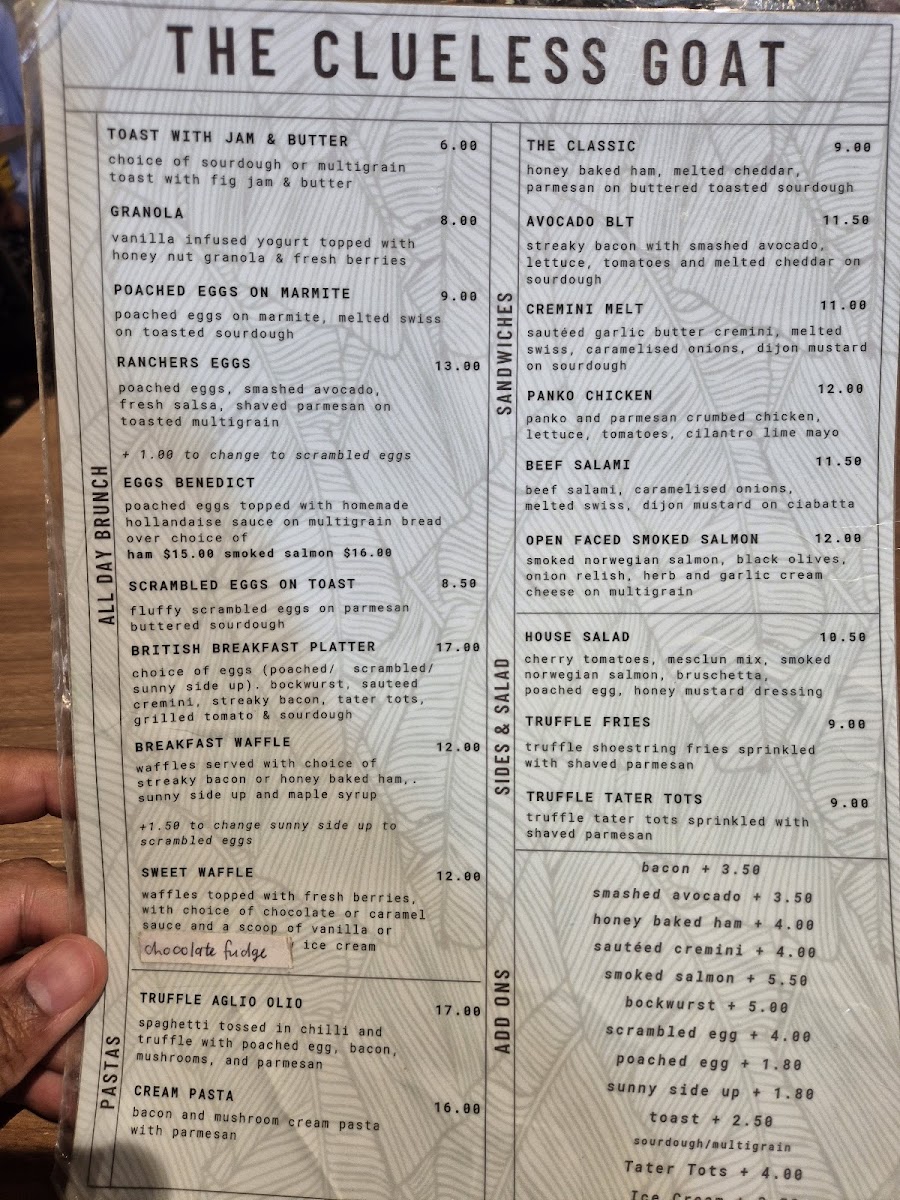 Menu The Clue-Less Goat-10