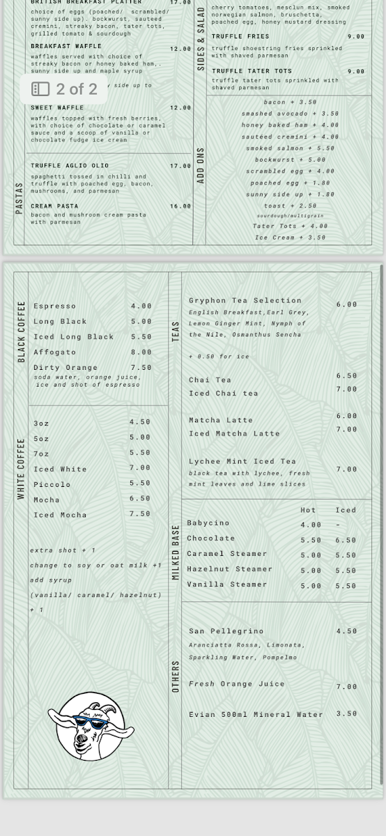 Menu The Clue-Less Goat-2