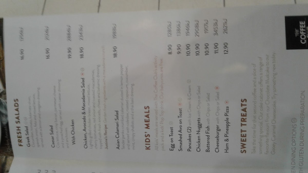 Menu The Coffee Club Café - Northland Preston-8