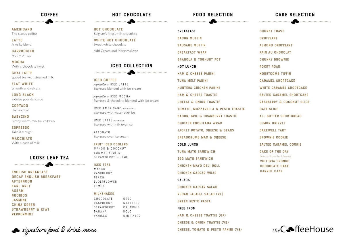 Menu The Coffee House Bolton-1