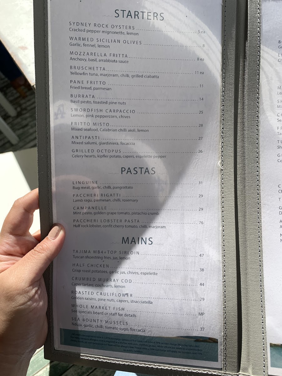 Menu The Collaroy-8