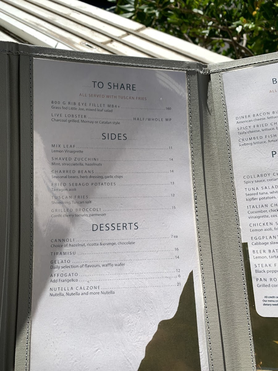 Menu The Collaroy-9