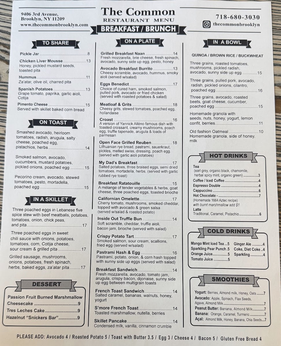 Menu The Common-1