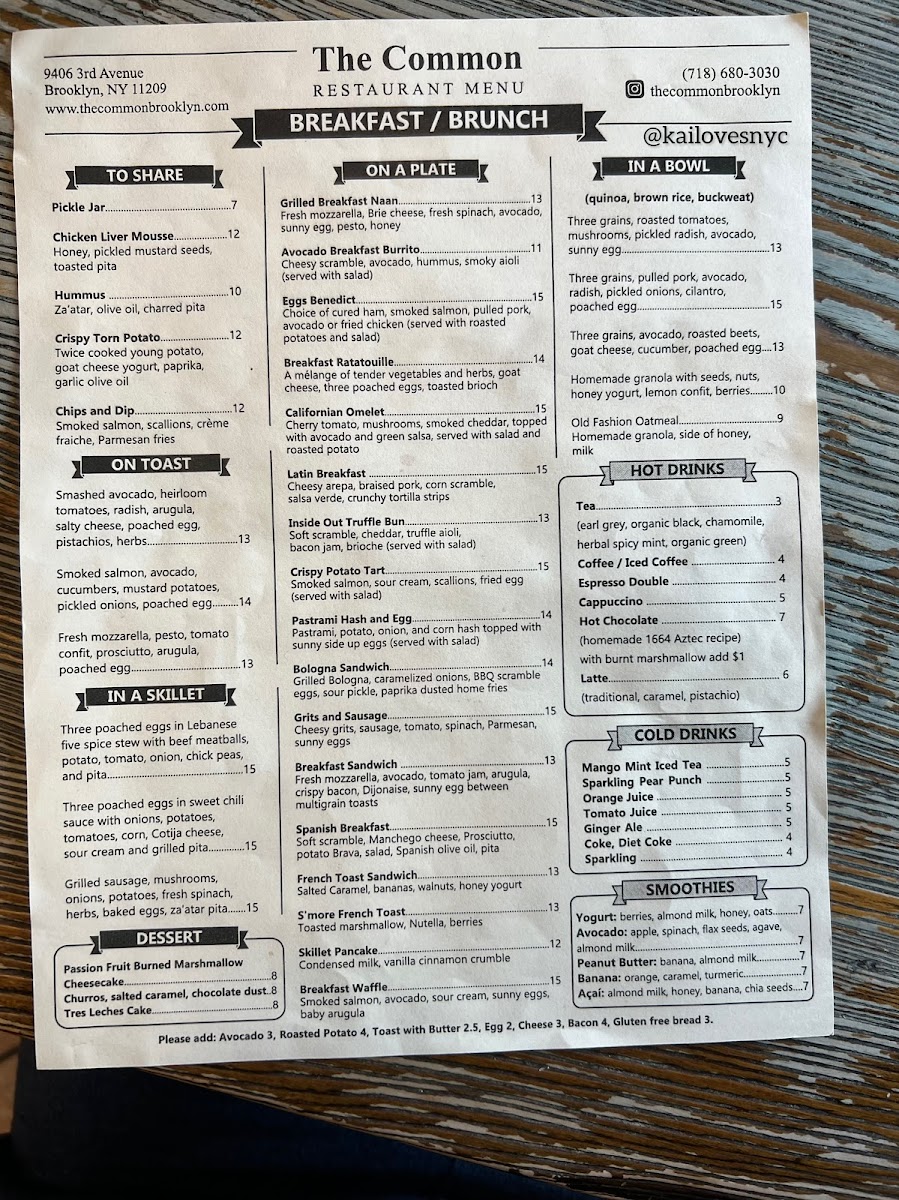 Menu The Common-9