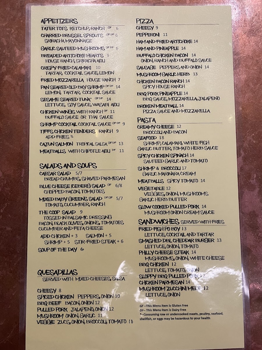 Menu The Coop-1