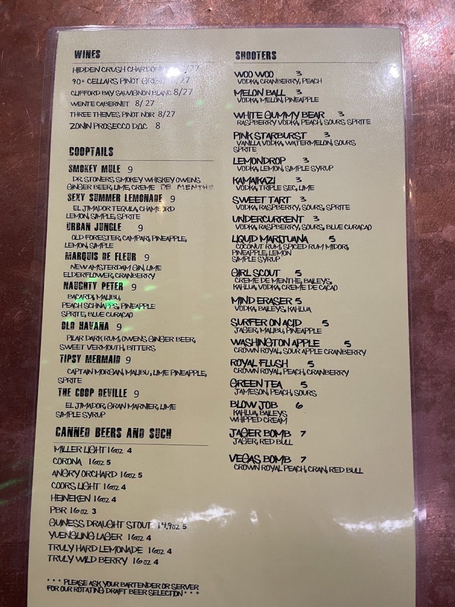 Menu The Coop-2