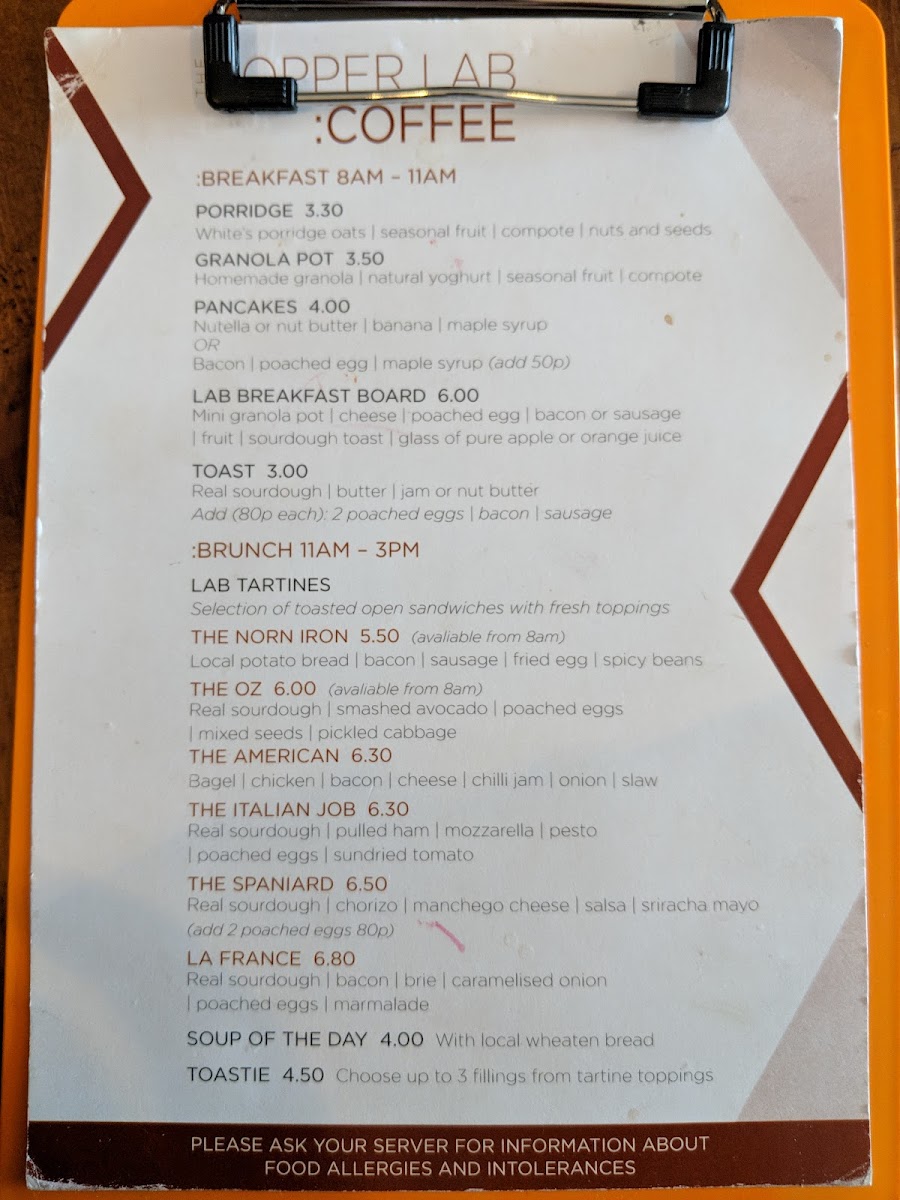 Menu The Copper Lab Coffee-1