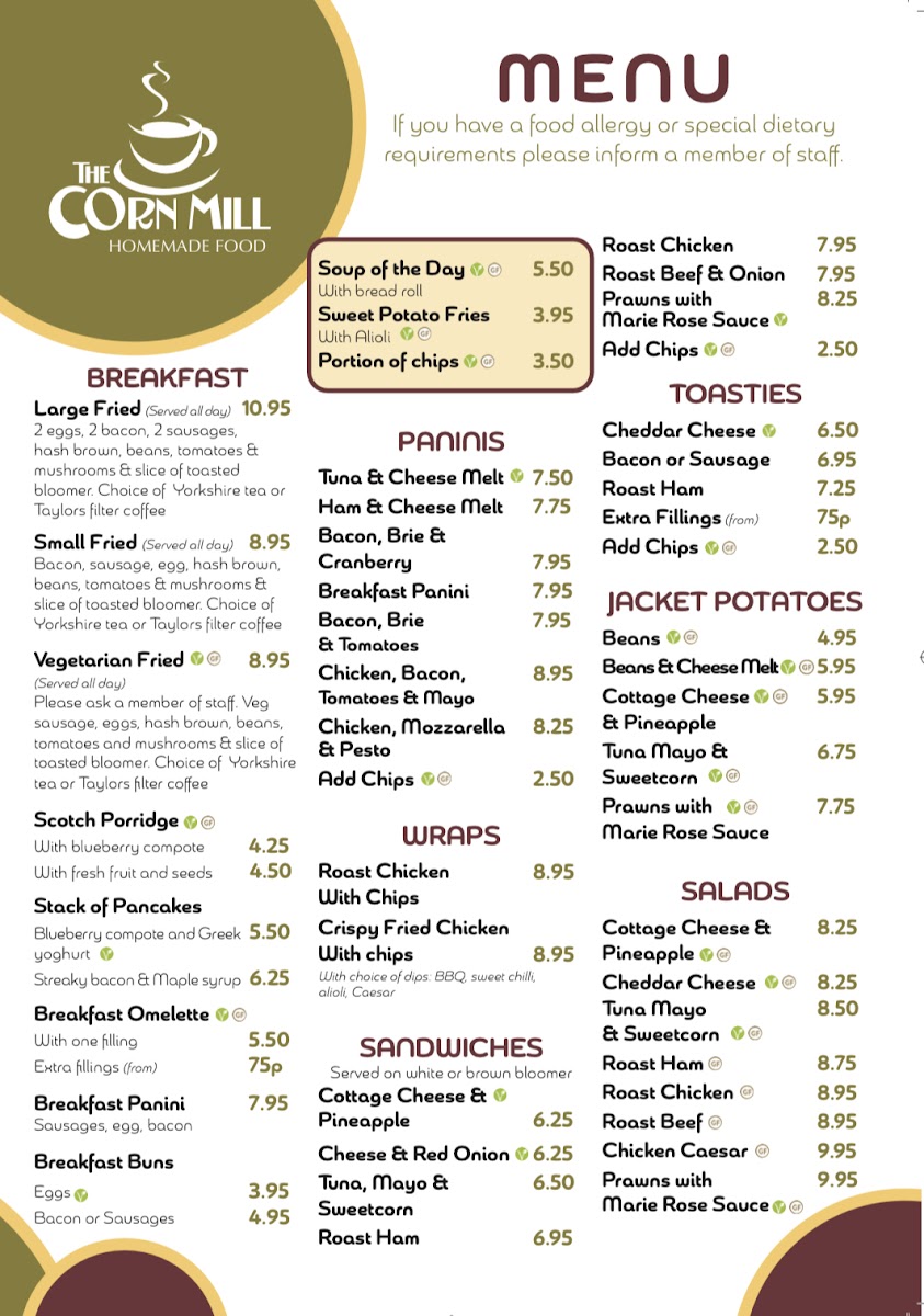 Menu The Corn Mill-1