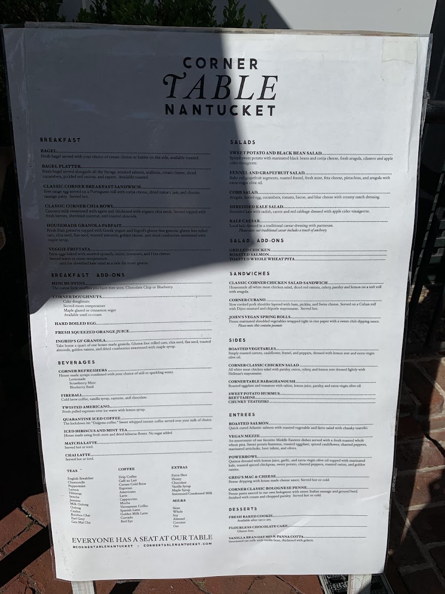 Menu The Corner Table Cafe-1