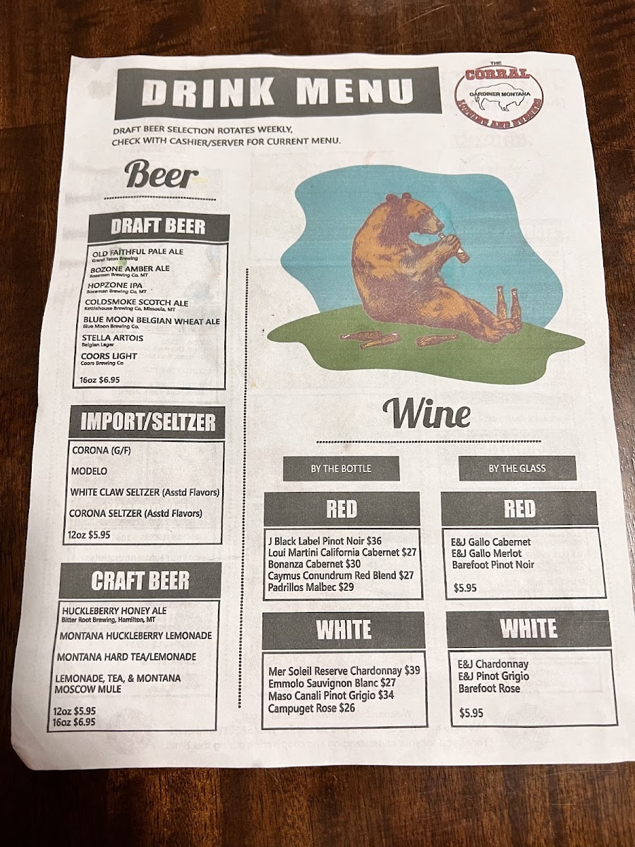 Menu The Corral-10