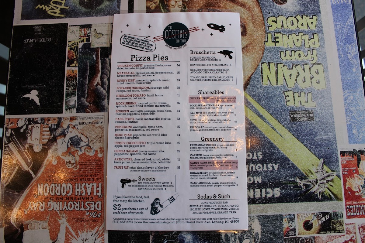 Menu The Cosmos-8