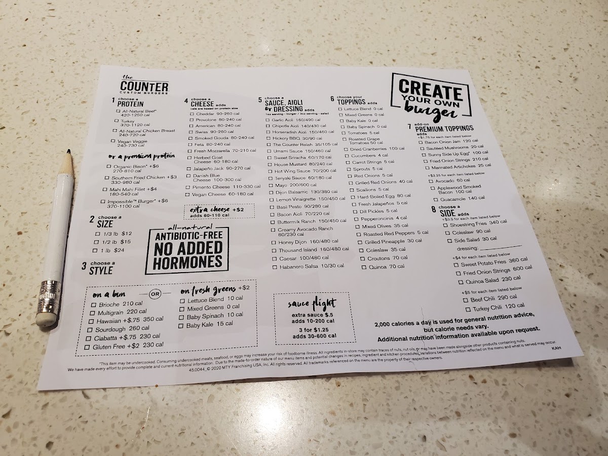 Menu The Counter-8