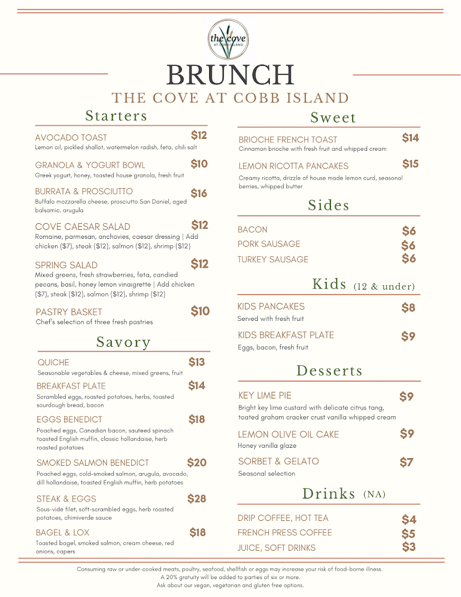 Menu The Cove At Cobb Island-1
